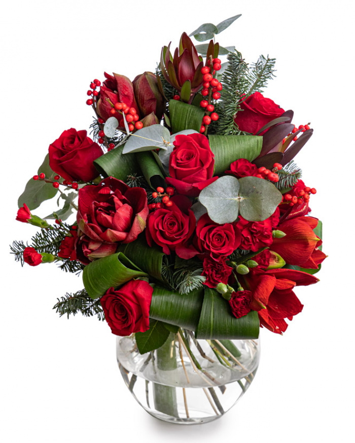 Buchet de iarnă cu Amaryllis – imaginea 1