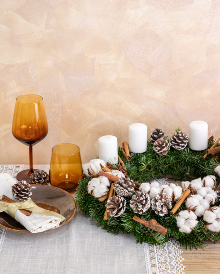 Coronita de Advent cu bumbac si accesorii