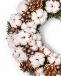 Cotton Christmas wreath – imaginea 2