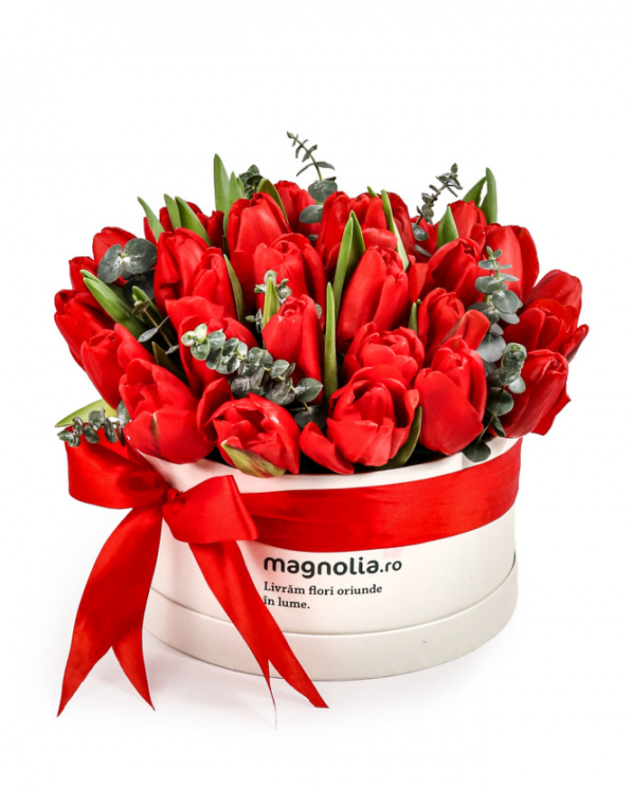 Cutie cu lalele roșii – imaginea 1