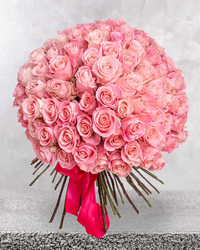 Buchet 101 trandafiri roz – imaginea 1