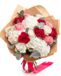 Bouquet with roses and hydrangeas – imaginea 1
