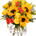 Buchet cu floarea-soarelui și solidago