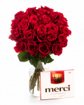 Bouquet with 23 red roses – the image 1