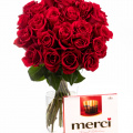 Buchet 23 trandafiri roşii