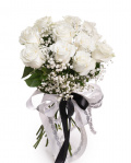 White rose funeral bouquet – imaginea 1