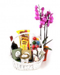 Coș cadou de Paște și orhidee Phalaenopsis – imaginea 1