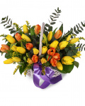 Basket with tulips