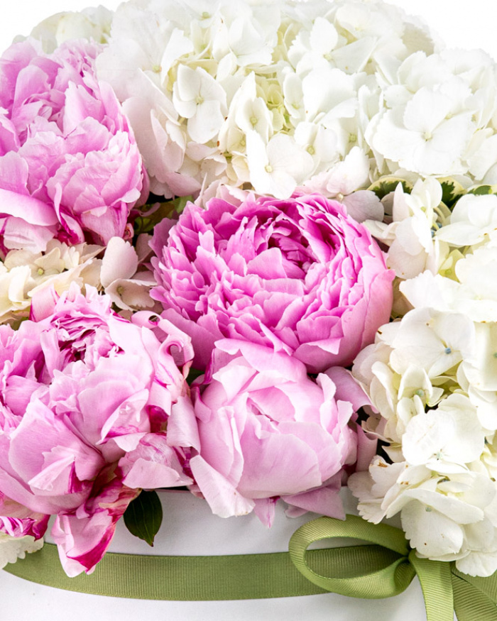 Peony and Hydrangea arrangement