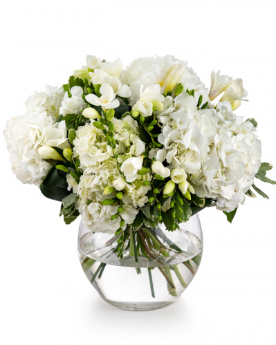Hydrangea and freesia bouquet