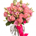 Buchet cu trandafiri roz