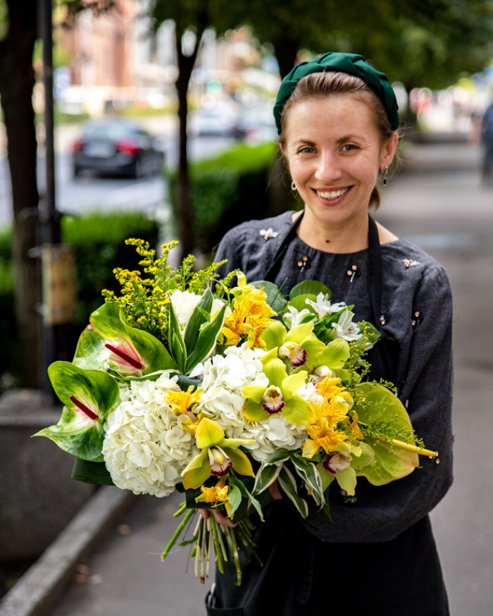 Cymbidium and Hydrangea bouquet