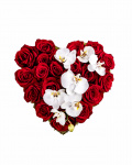 Rose and orchid heart arrangement – the image 2
