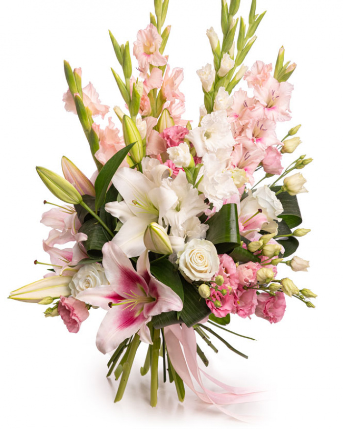 Bouquet of gladioli and lilies – imaginea 1