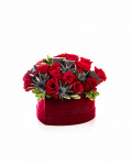 Heart shaped arrangement with red roses – imaginea 1