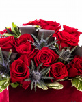Heart shaped arrangement with red roses – imaginea 2