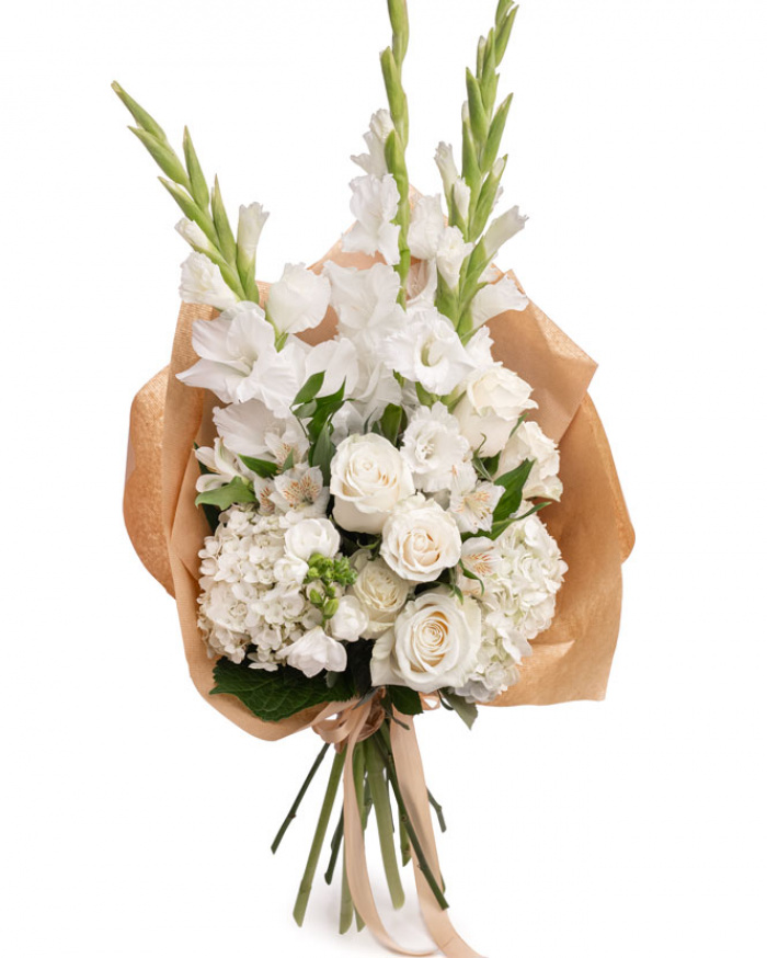 Buchet cu gladiole albe – imaginea 1