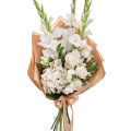 Buchet cu gladiole albe