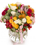 Buchet colorat cu trandafiri – imaginea 1