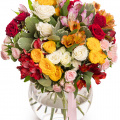Buchet colorat cu trandafiri