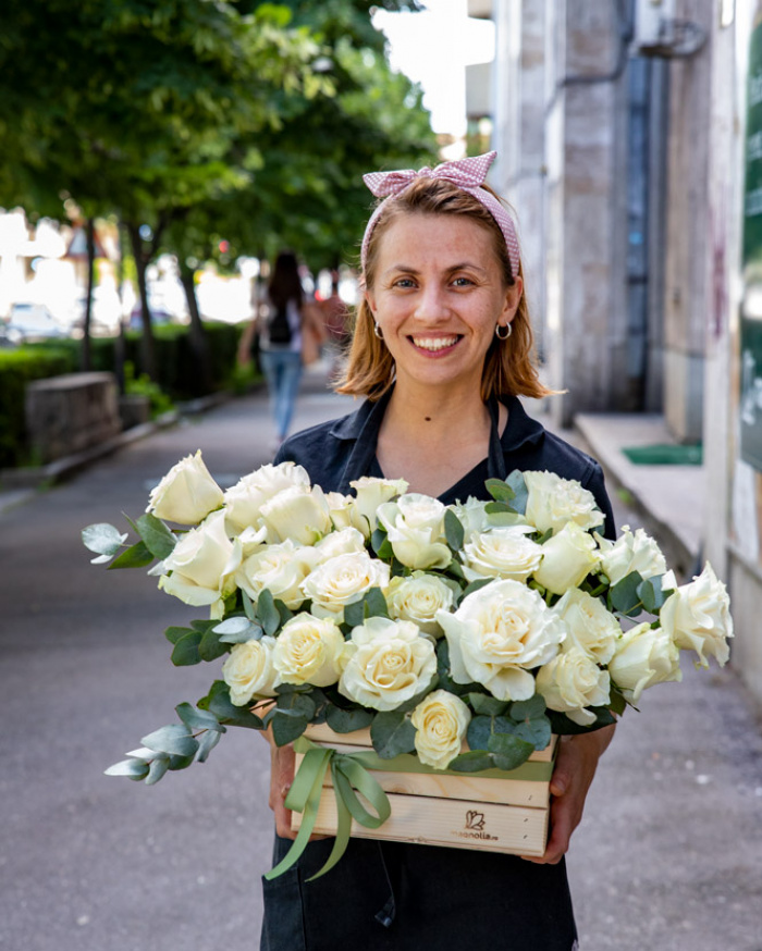 White rose arrangement