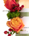Arrangement with Rosé Wine and Roses