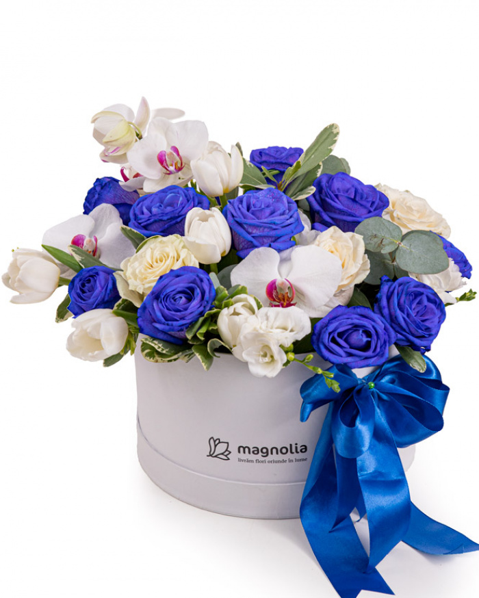 Aranjament floral „Blue Harmony” – imaginea 1