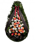 Funeral spray with carnations and orange roses – imaginea 1