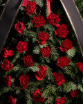 Funeral spray with red carnations – the image 2