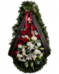 Funeral spray with lilies and red roses – the image 1