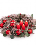 Wreath with red baubles – imaginea 1