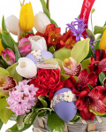 Gift basket with flowers and wine – imaginea 2