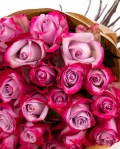 ”Mystery” Purple Rose Bouquet – imaginea 2