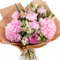 Buchet cu bujori și hortensii „Pink Fantasy”