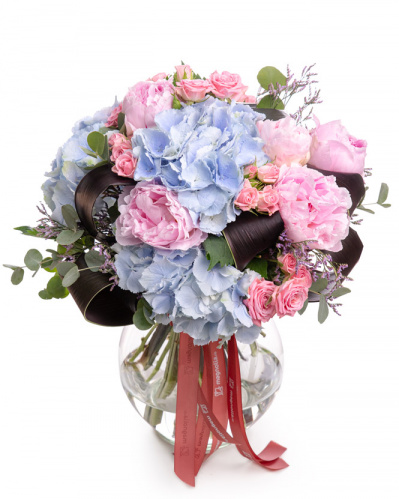 ”Colors of Joy” Peony and Hydrangea bouquet