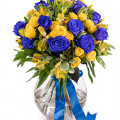 Buchet cu trandafiri albaștri „Vivid Blue”