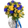 Buchet cu trandafiri albaștri „Vivid Blue”