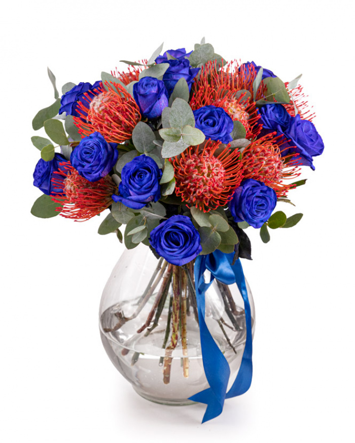 Buchet cu trandafiri albaștri „Blue Heaven” – imaginea 1