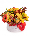Roses and ornamental pumpkins box – imaginea 1