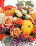 Roses and ornamental pumpkins autumn basket – the image 2
