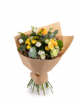 Roses, eustoma and ornamental pumpkins bouquet – the image 1