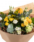 Roses, eustoma and ornamental pumpkins bouquet – the image 2