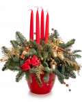Advent arrangement with festive ornaments – imaginea 1