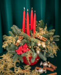 Advent arrangement with festive ornaments – imaginea 3