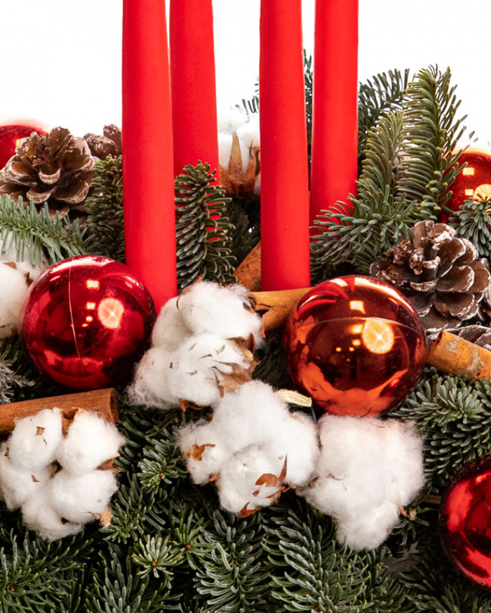 Christmas arrangement with candles – imaginea 2