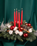 Christmas arrangement with candles – imaginea 3