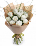 White roses bouquet