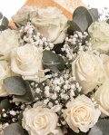 White roses bouquet with eucalyptus 