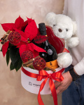 Christmas gift with flowers, chocolates and teddy bear – imaginea 3