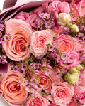 Pink roses bouquet with eustoma – imaginea 2